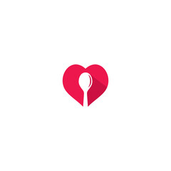 Love Food Logo Vector Simple Design