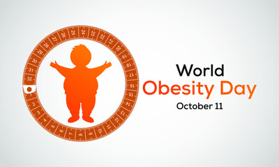 Fototapeta premium Vector illustration on the theme of World Obesity day observed each year on October 11 across the globe.