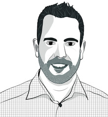 Wonderful realistic style Portrait of office boss man employee happy joyful wearing shirt