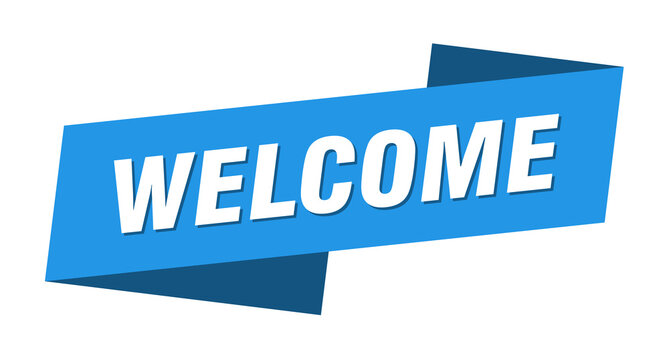 welcome banner template. welcome ribbon label sign