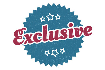 exclusive sign. exclusive round vintage retro label. exclusive