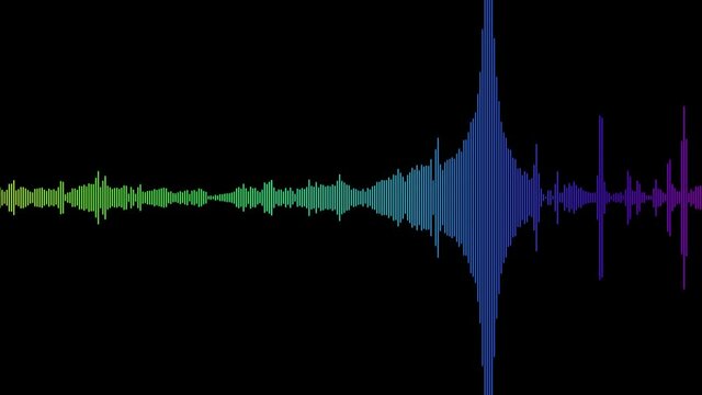 Audiovisualization of sound spectrum. The wave plays the rhythm of the music.