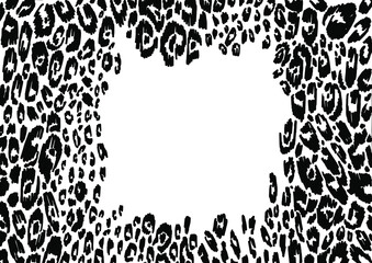 vector black and white print of wild animals leopard, Zebra