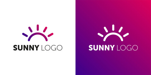 abstract stylized summer sun icon. Vector logo template.