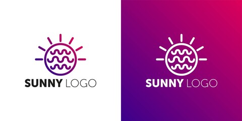Abstract sun logo design template. Geometric sign. Universal energy tech vector icon