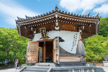 Osorezan Bodaiji Temple in Mutsu, Aomori, Japan. founded in 862 AD by the famed monk Ennin, a famous historic site.