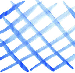 blue hand painted indigo grid background seamless watercolor pattern