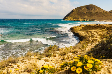 Beach El Playazo, seascape in Spain.