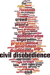 Civil disobedience word cloud