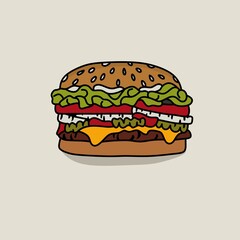 vector illustration of a flat design burger style .walpaper.backround