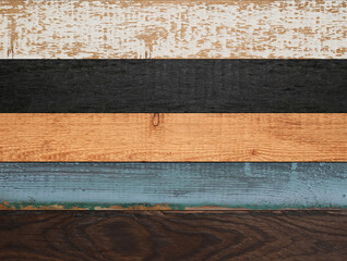 Rough wooden surface. Wood texture background. Old weathered painted wooden planks.