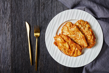 Fried Chicken Breast Cutlets on a plate