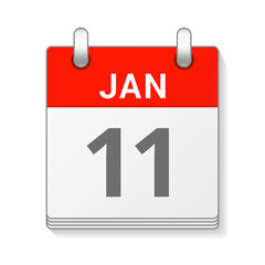 January 11 isolated vector calendar icon symbol