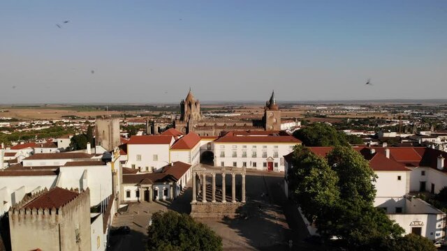 Panorama of the Diana Temple in Evora