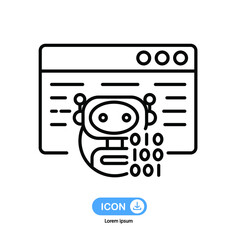 robot iconrobot icon vector isolated on white background. vector isolated on white background.