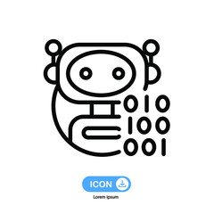 Fototapeta premium robot icon vector isolated on white background.