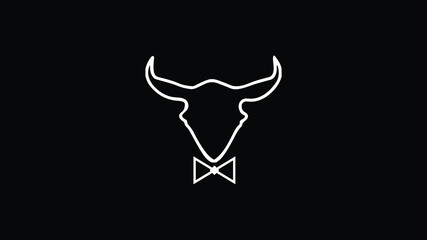 line art icon logo of Bull