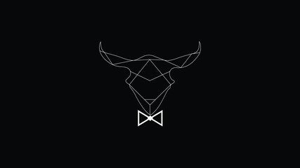 Head of Bull Geometric Style Logo Design template