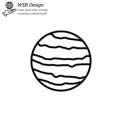 Venus planet icon thin line, linear, outline vector. Venus planet simple sign, logo
