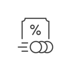 Royalty rate line outline icon