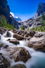 Rosenlaui Wasserfall oberhalb Gletscherschlucht Klein Wellhortn, Rosenlauigletscher Berner Oberland 