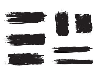 Black brush stroke set isolated on white background.Trendy brush stroke vector for black ink paint, grunge backdrop,dirt banner, watercolor design and dirty texture. Brush stroke vector illustration