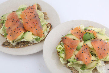 salmon and avocado wraps