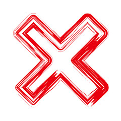 X red cross icon vector isolated on white background. Trendy X red cross icon for web site, app, label, logo and design template. Creative art concept, vector illustration