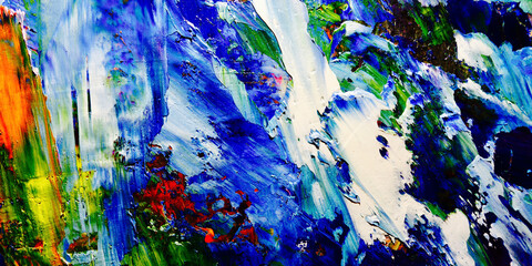 Colorful abstract background wallpaper. Modern motif visual art.  Mixtures of oil paint. Trendy...