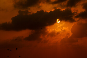 The Clouds and the setting Sun
