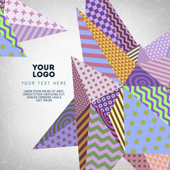 Vector card with retro style geometric shapes