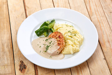 lunch on the wooden background
