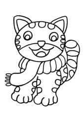cute cat coloring sheet is running