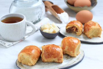 Bolen Pisang or Banana Wrapped with Puff Pastry, Typically Food from Bandung. Popular as Bolen Bandung
