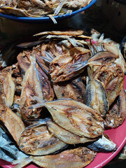 Salted fish, such as kippered herring or dried and salted cod