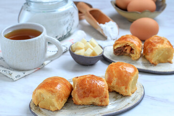 Bolen Pisang or Banana Wrapped with Puff Pastry, Typically Food from Bandung. Popular as Bolen Bandung