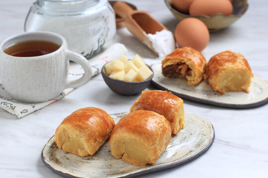 Bolen Pisang or Banana Wrapped with Puff Pastry, Typically Food from Bandung. Popular as Bolen Bandung