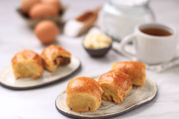 Bolen Pisang or Banana Wrapped with Puff Pastry, Typically Food from Bandung. Popular as Bolen Bandung