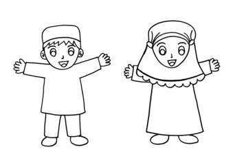 boys and girls happily welcome a good day