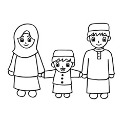 a family walks together to welcome a good day