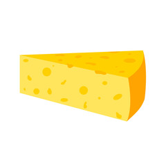 Cheese icon. Vector illustration in flat style. Tasty cheese on white background.