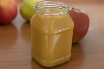apple puree in a glass