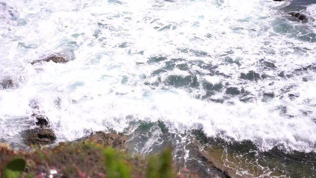 Looking Down at Tide in ocean