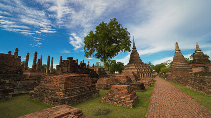 Sukhothai historical park, the old town of Thailand in 800 year ago,UNESCO World Heritage Site in...