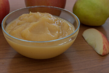 apple puree in a glass bowl
