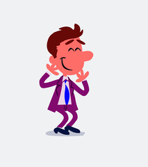 Businessman smiling shyly in isolated vector illustrations
