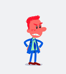 Angry businessman in isolated vector illustrations
