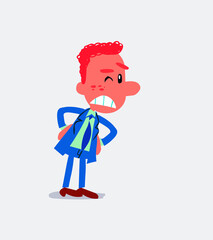 Businessman suspecting something wrong in isolated vector illustrations
