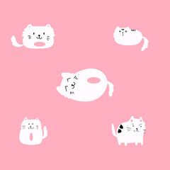 Obraz premium Set of funny hand-drawn cats