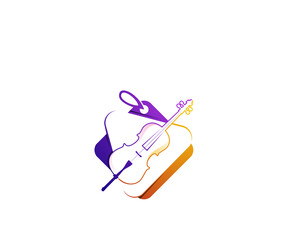 Obraz premium Violin shop logo design template